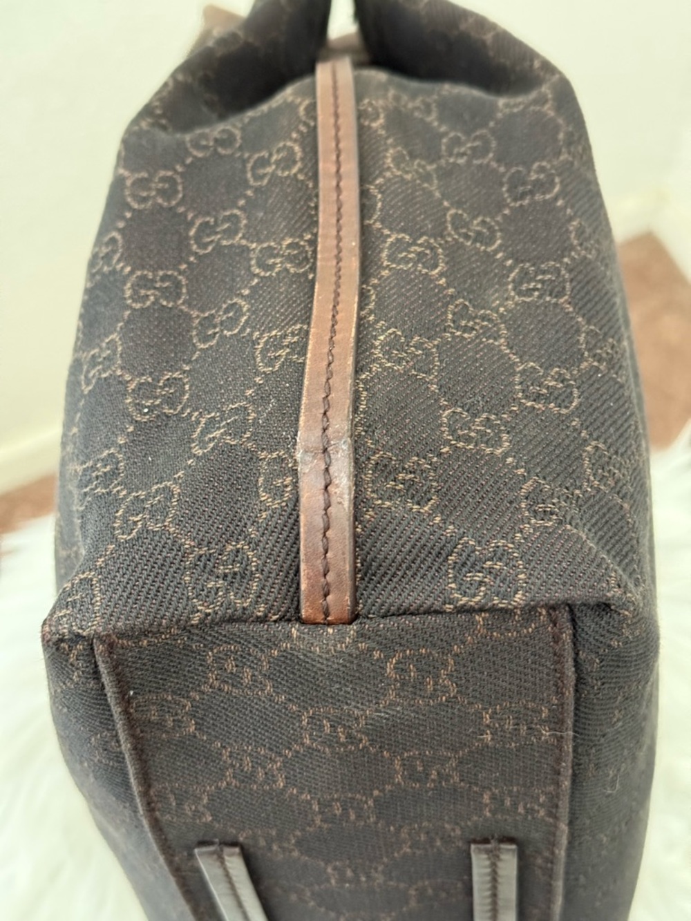 GUCCI GG Monogram Brown Canvas Tote Bag - Picture 7 of 14